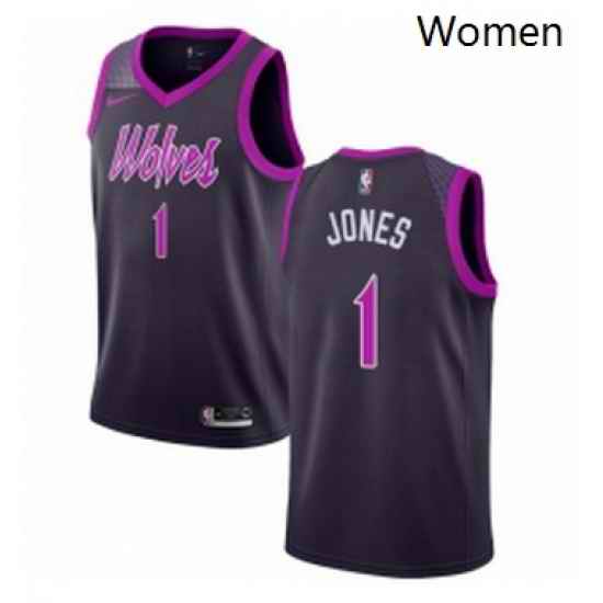 Womens Nike Minnesota Timberwolves 1 Tyus Jones Swingman Purple NBA Jersey City Edition